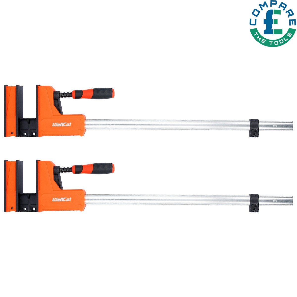 WellCut Parallel Jaw F Clamp & Spreader Heavy Duty Pack of 2, Size 600 x 95mm