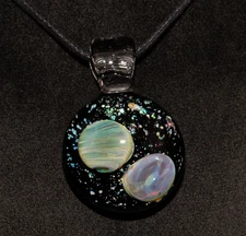 Galaxy Space Pendant Handmade Glass – Cosmic NASA Comet Celestial Jewelry