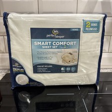 NIB Serta Smart Comfort White 6 Piece Sheet Set, King X Wide Hem See Desc.