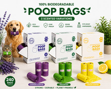Dog Poop Bags Dog Waste Bags Unscented Lemon Lavender 16 Refill Rolls 240 Count