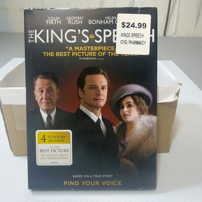 The Kings Speech DVD 2011 Academy Award Best Picture Colin Firth Helena Bonham