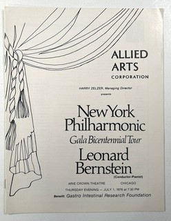 LEONARD BERNSTEIN 1976 BICENTENNIAL TOUR PROGRAM NEW YORK PHILHARMONIC CHICAGO
