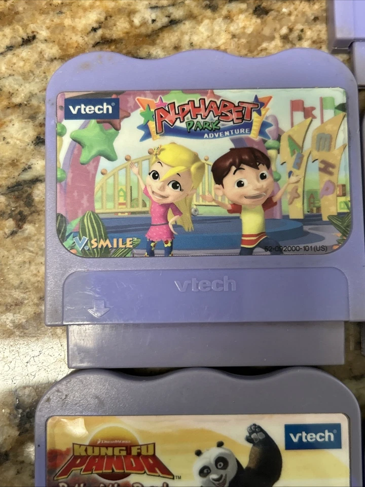 7 Vintage V Tech V Smile Games Lot Nemo Kung Fu Panda Thomas Train Spider Man - Image 3 of 4