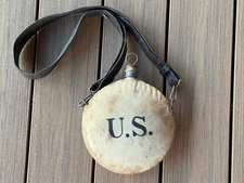 SPANAM, INDIAN WARS, M1878 CANTEEN & LEATHER CANTEEN STRAP