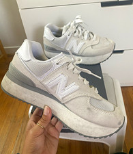 New Balance 574 Reflection White Suede Low Top Lace-Up Sneakers WL574ZSC