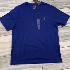 Polo Ralph Lauren Boys Shirt Blue Tee Short Sleeve Embroidered Logo Large 14-16