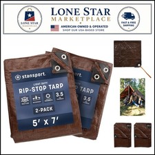 2-Pack Waterproof Light-Duty 5 x 7 Rip-Stop T...