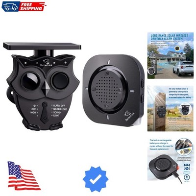1/2 Mile Long Range Solar Wireless Driveway Alarm System  Weatherproof Outdoo...