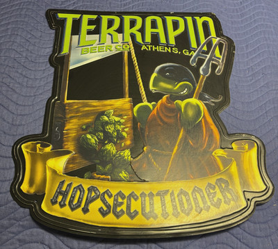 Retro Terrapin Beer Co 23.5''x21'' Turtle Logo Embossed Tin Tacker Metal Sign