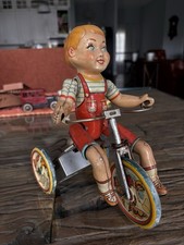 Vintage Kiddy Tin Cyclist Wind-Up, 1950 Unique Art