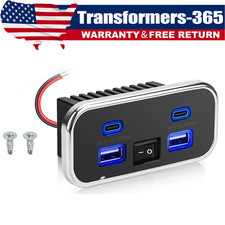 RV Dual USB Power Outlet 12V/24V Panel Mount Charger Socket