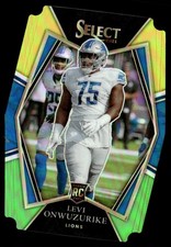 2021 Panini Select Red and Blue Prizm Die-Cut Levi Onwuzurike Rookie Detroit
