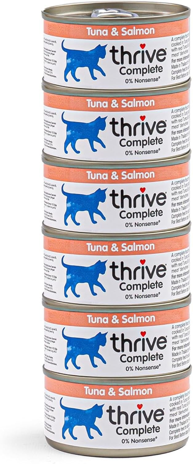 Thrive Complete Tuna & Salmon Wet Cat Food Tins 6 x 75g Adult Senior