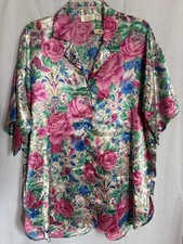 Vtg Victorias Secret Pink Floral Sleep Shirt Short Nightgown Short Sleeve M/L
