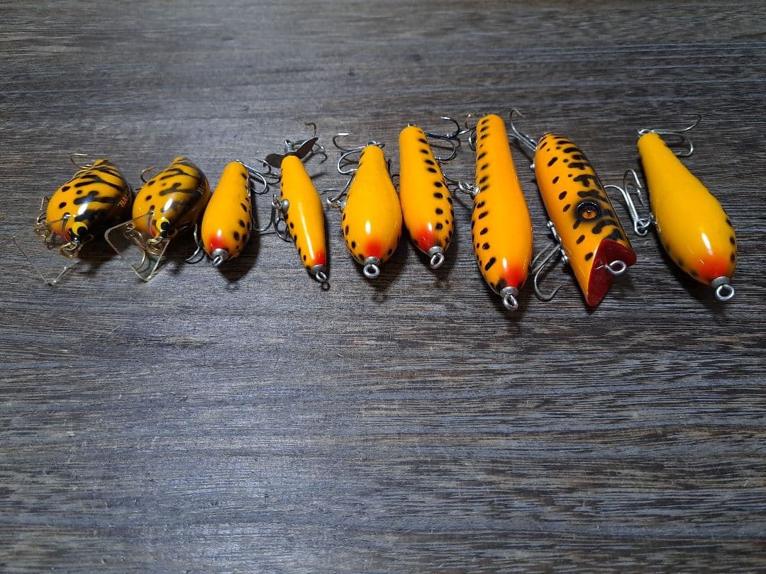 Fished, unused, in good condition, Balsa 50 Yellow Dog, set of 9 - Image 10