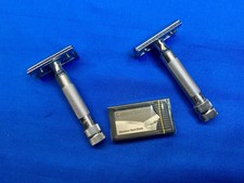 Merkur 34C HD Rasoio Doppio Bordo Finitura Cromata Argento Manico Compatto LOTTO DI 2