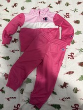Champion Toddler Girls Tracksuit Set 18m Pink Full Zip Jacket Jogger Pants 2...