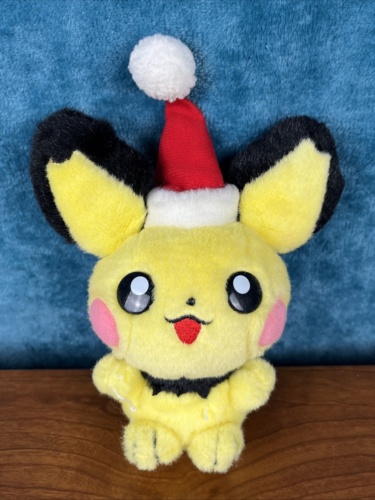 Rare Vintage Tomy Pokemon Plush Pichu Merry Christmas Santa 8” US Seller - READ