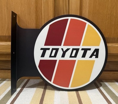 Toyota Flange Sign Double Sided TRD Land Cruiser Parts Vintage Style Wall Decor