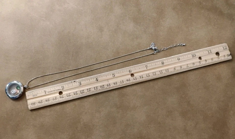 Diseñador ORIGAMI BÚHO Placa de Plata 15" Bola Cadena y Medallón ¡con 3 Dijes! Foto 3 de 4