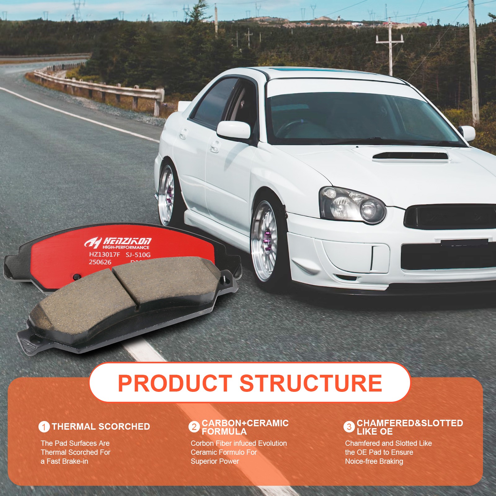 Front Ceramic Brake Pad for Chevy Tahoe Avalanche Silverado Suburban Sierra 1500