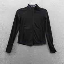 Nike One Rib Full Zip Jacket Black Womens XS DriFit Full Zip Athletic NWT