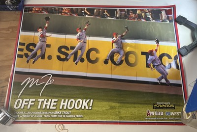Mike Trout 2012 Rookie Sensation Off The Hook 24  x 18  Poster
