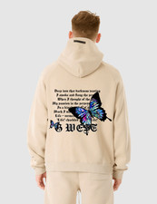 G WEST BUTTERFLY PREMIUM HOODIE - OXFORD TAN
