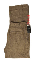 Lauren Ralph Lauren Women's Pleated Houndstooth Linen Pants Brown SZ. 18 NWT