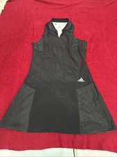 adidas black collared pleated tennis dress with back pocket size S