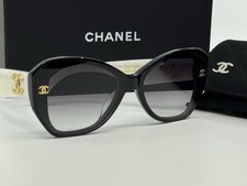 Chanel Butterfly 5501-H C.623/S6 Pearl Black Frame Grey Gradient Lens Sunglasses