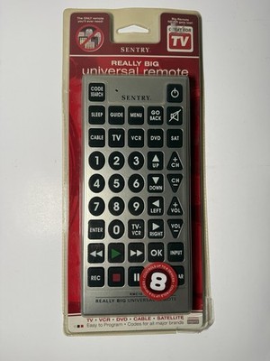 Sentry Really Big Universal Remote Control RMC10 TV DVD VCR As Seen On TV