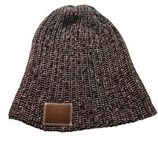 Love Your Melon 100 Cotton Burgundy Black Speckled Knit Beanie Hat Unisex