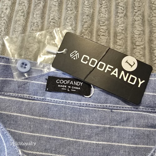 Coofandy Men’s Large Cotton Hemp Long Sleeve Henley Blue Popover Resort Shirt - Picture 8 of 12