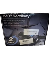 【2 Pack】Head Torch Rechargeable, Super Bright 230° Wide Beam Headtorch, 22 Hours