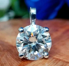Luxury 3.00Ct White Diamond Pendant With Certificate, Great Shine, Shipping FREE