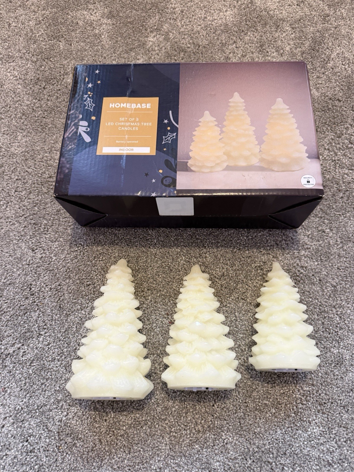 Homebase 668352 Set of 3 LED Christmas Tree Candles