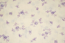 Quilt Quality Cotton Fabric  Light Purple  Cream Floral  1-1/3 yds x 45"