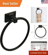 6-Inch Wall Mounted Towel Ring in Oil Rubbed Bronze - Durable Zinc Construction