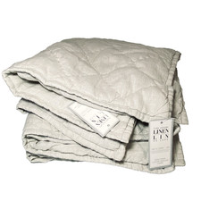 Linen Pillow Shams Euro Quilted Flax Bed Home Square 26X26 Soft Neutral Beige m