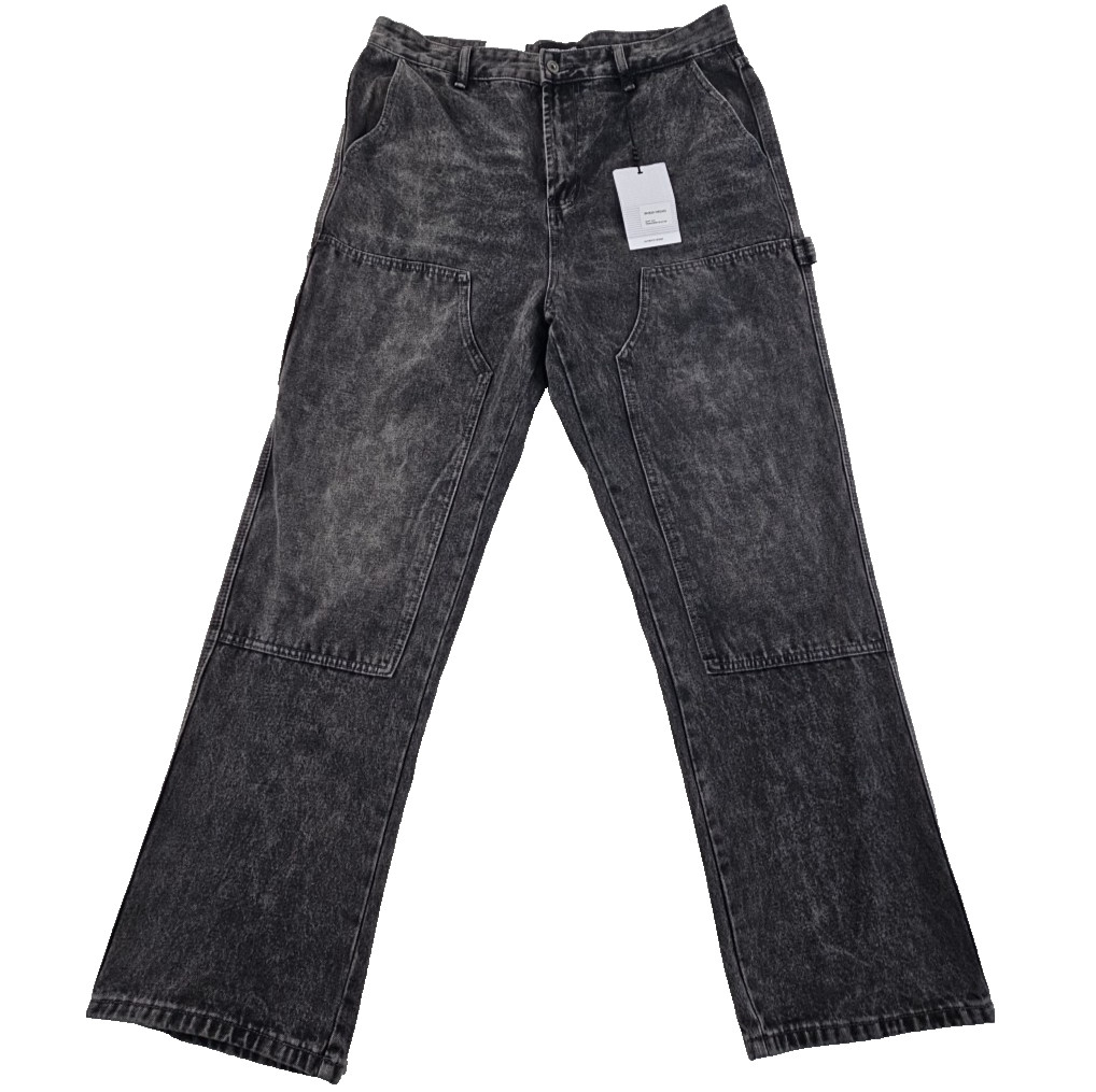 NEW Broken Threads Baggy Jeans Men's 34x32 Black Wash Carpenter Reinforced NWT