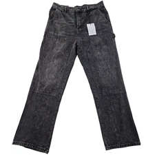 NEW Broken Threads Baggy Jeans Men's 34x32 Black Wash Carpenter Reinforced NWT