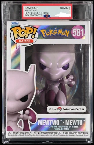 Funko Pop! Pokémon Mewtwo Pearlescent Pokemon Center 581 Games PSA 10 GEM MINT