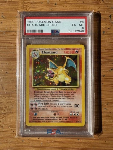 Charizard 004/102 Base Set Unlimited Holo #4/102 Graded PSA 6