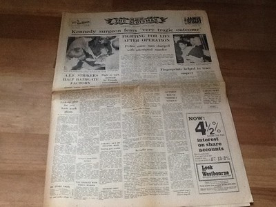 1968 THE SCOTSMAN VOLLE ZEITUNG - ROBERT F KENNEDY ERSCHOSSEN - PORTOFREI UK