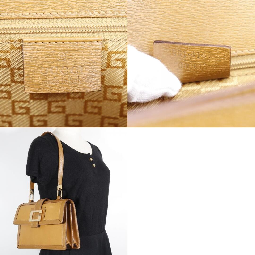 Gucci G Buckle Calf Brown Shoulder Bag Women Used 17cm thumbnail 10