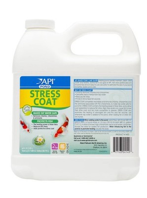 API Pond Care Stress Coat 64 oz treats 7680 gal Remove Chlorine Conditions Water