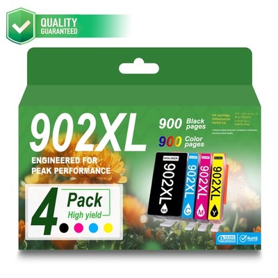 902XL Ink Cartridge Combo 4-Pack for 902XL Ink 6962 6974 6978 6968 Printer