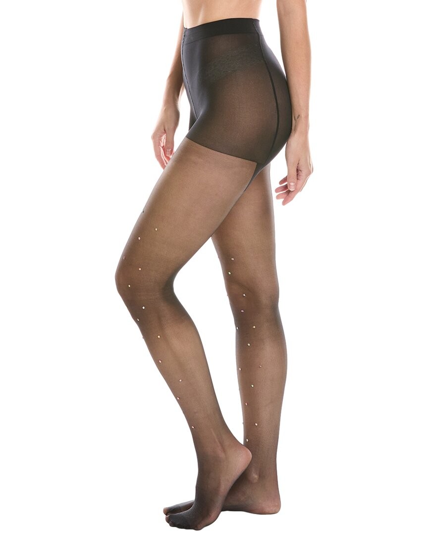 Колготки женские черные Os с кристаллами Jungle на высоком каблуке.