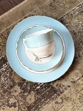 Vintage Crown Staffordshire Bone China Tea Set Trio | Cup Saucer Luncheon Plate